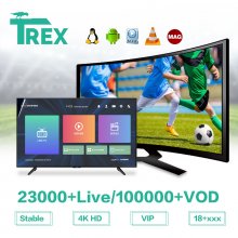 12 Months Trex IPTV Server Subscription Xxx m3u 23000+live 100000+ for ios Firestick Smart Android TV