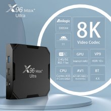 X96 MAX Plus Ultra 8K Smart TV Box Android 11.0 Amlogic S905X4 Quad Core AV1 2.4&5G Dual Wifi BT 4.X H.265 X96Max Plus Set top box 2022