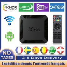 X96Q 4K IPTV Box France Arabic French Smart TV Box Android 9.0 Allwinner H313 2.4Ghz WiFi Smart IPTV Set top Box With 1 Year Code IPTV Subscription