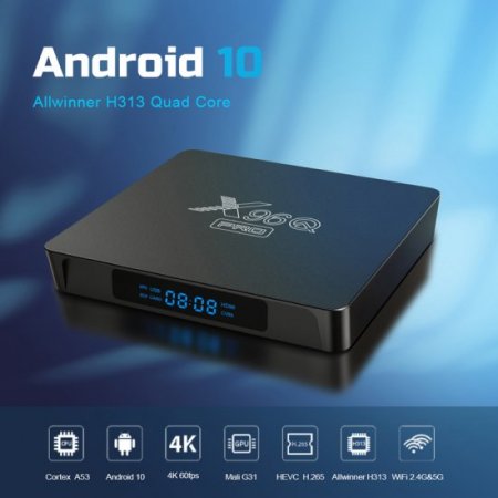 X96Q Pro Android 10.0 TV BOX Allwinner H313 Quad Core 2.4G&5Ghz Dual Band-wifi Media Player 4K Smart TV Set top Box PK X96 Q