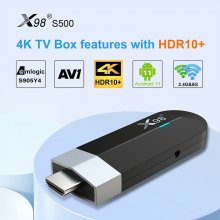 X98S500 Android 11.0 TV stick Amlogic S905Y4 2.4G/5G WiFi 4k HDR H.265 X98 S500 4G 32G Smart TV Media Player