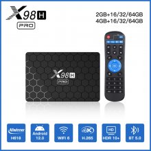 X98H PRO Smart TV box Android 12.0 Allwinner H618 Quad core 2 4G/5.8GHZ WIFI 4k HDR10+ media player 1000M BT5.0 set top box