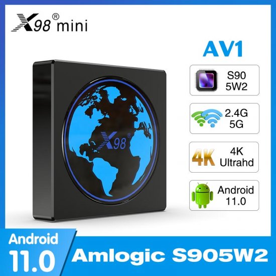 2022 New X98 Mini Smart Android 11.0 Tv Box 2.4G/5G Wifi Bluetooth 4.0 Smart Tv Box 4gb 32gb 64gb Amlogic S905W2 4K X98 Mini ship from france