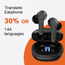 144 Languages Accents Translation Earphones 3-in-1 Device in Real Time BT5.3 Fit iOS Android Wireless ENC Translator Earbuds